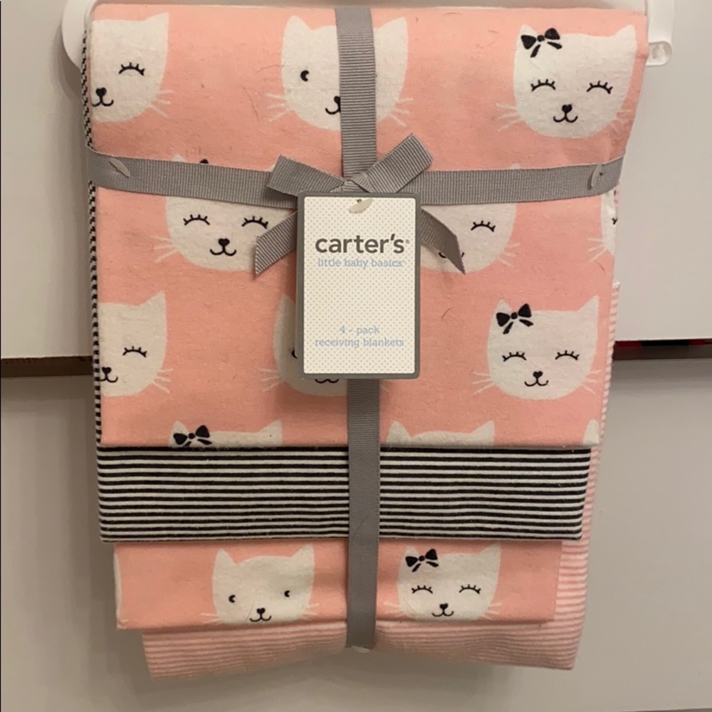 Carters cat print receiving blankets